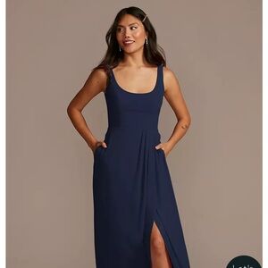 David’s Bridal Bridesmaid Dress, color marine size 10